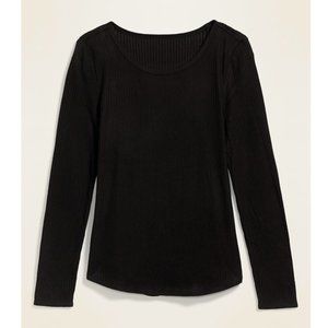 Old Navy Black Ribbed Long Sleeve Tee